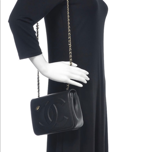 AUTH CHANEL 19K CC Mania Small Flap Bag BLACK/GOLD Full Set RECEIPT - Picture 12 of 12